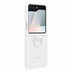 Coque et étui téléphone mobile Samsung en silicone avec anneau G ZFLIP7 FE Blanc