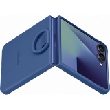 Coque et étui téléphone mobile Samsung en silicone avec anneau selfie Bleu nuit pour Galaxy Z Flip 7