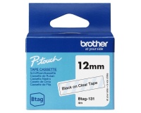 Etiqueteuse Brother Ruban noir sur transparent Btag-131 - 12 mm de large