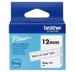 Etiqueteuse Brother Ruban noir sur transparent Btag-131 - 12 mm de large