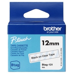 Etiqueteuse Brother Ruban noir sur transparent Btag-131 - 12 mm de large
