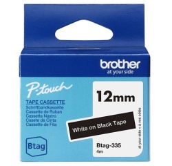 Etiqueteuse Brother Ruban Btag-335 blanc sur noir - 12 mm de large