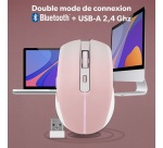 Souris Tnb GRADIENT - Souris sans fil rechargeable DUAL CONNECT - rose