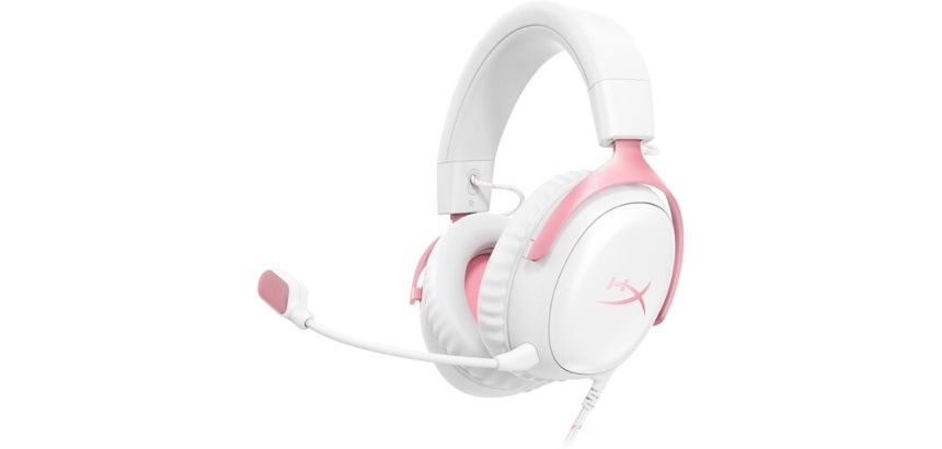 Casque PC Hyper X Cloud III - gaming filaire (Blanc / Rose)