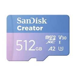 Carte mémoire micro SD Sandisk Creator Card 512G
