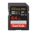Carte mémoire SD Sandisk Extreme Pro 64 Go, 280/100MB/s,V60,C10,UHS-II,U3