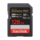 Carte mémoire SD Sandisk Extreme Pro 128 Go -  280/100MB/s , V60 , C10 ,UHS-II ,U3