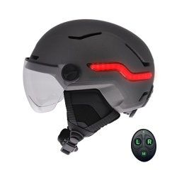 Casque vélo Tnb URBAN MOOV VIZION LED FEU DE FREINAGE AUTOMATIQUE GRIS - M