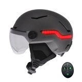 Casque vélo Tnb URBAN MOOV - LED feu de freinage automatique avec visiere & caches-oreilles taille L - gris