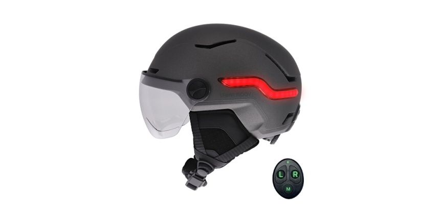Casque vélo Tnb URBAN MOOV VIZION LED FEU DE FREINAGE AUTOMATIQUE GRIS - L