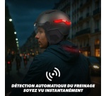 Casque vélo Tnb URBAN MOOV VIZION LED FEU DE FREINAGE AUTOMATIQUE GRIS - L