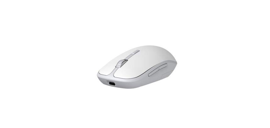 Souris Accsup rechargeable sans fils blanche bicolore - 2.4G & Bluetooth