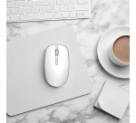 Souris Accsup rechargeable sans fils blanche bicolore - 2.4G & Bluetooth