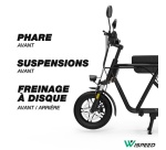 Draisienne électrique Wispeed WIMOB SCOOT NOIR – CYCLOMOBILE HOMOLOGUE ROUTE