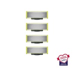 Accessoire rasage Philips Pack de 4 lames de remplacement tondeuse OneBlade QP240/50 Chrome foncé