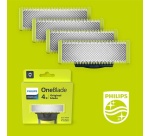Accessoire rasage Philips Pack de 4 lames de remplacement tondeuse OneBlade QP240/50 Chrome foncé