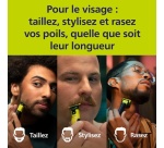 Accessoire rasage Philips Pack de 4 lames de remplacement tondeuse OneBlade QP240/50 Chrome foncé