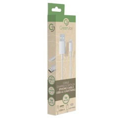 Câble téléphone portable Greenjoy Charge et Data pour iPhone 2A 1M Blanc