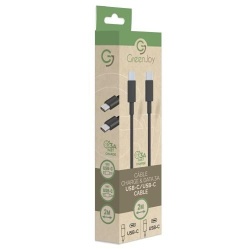 Câble téléphone portable Greenjoy Charge et Data Type C Type C 3A 2m Noir