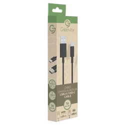 Câble téléphone portable Greenjoy Charge et Data USB Type C 2A 1m Noir