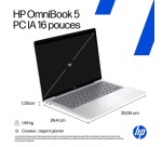 PC portable Hp OmniBook 5 NGAI 16-bf0010nf 16" Ecran tactile Copilot+PC Snapdragon X Plus 16 Go RAM 512 Go SSD Argent glacier
