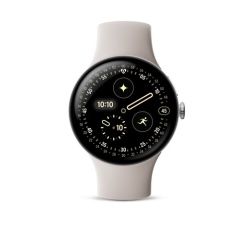 Montre connectée Google Pixel Watch 4 45 mm Bluetooth Argent Poli avec bracelet sport fluoroélastomère Porcelaine