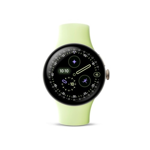 Montre connectée Google Pixel Watch 4 41 mm 4G Doré avec bracelet sport fluoroélastomère Vert Citron