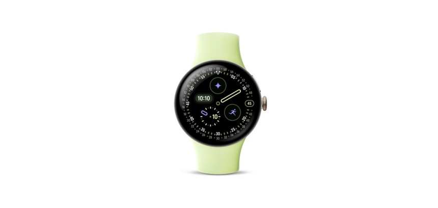 Montre connectée Google Pixel Watch 4 41 mm Bluetooth Doré avec bracelet sport fluoroélastomère Vert Citron