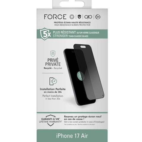 Protection d'écran pour smartphone Forceglass FG OG 2,5D Prive IP17 Air - GRS