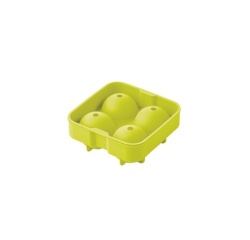 Plat / moule Point Virgule Moule à glaçons en silicone pour 4 boules vert Ø 4.5cm