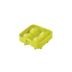 Plat / moule Point Virgule Moule à glaçons en silicone pour 4 boules vert Ø 4.5cm