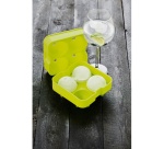 Plat / moule Point Virgule Moule à glaçons en silicone pour 4 boules vert Ø 4.5cm