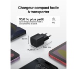 Chargeur pour téléphone mobile Belkin USB-C BoostCharge 25 W Noir pour Smartphone et Tablette + câble USB-C vers USB-C 1 m