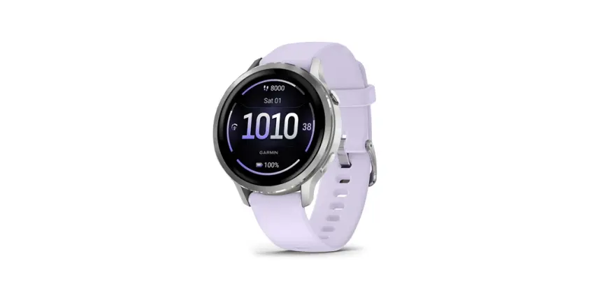 Montre connectée Garmin Venu 4 griset silver - bracelet silicone pervenche - 41mm