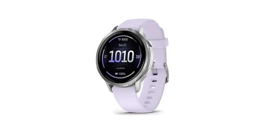 Montre connectée Garmin Venu 4 griset silver - bracelet silicone pervenche - 41mm