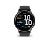 Montre connectée Garmin Venu 4 noir et gray - bracelet silicone noir - 45mm