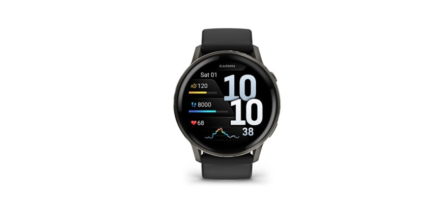 Montre connectée Garmin Venu 4 noir et gray - bracelet silicone noir - 45mm