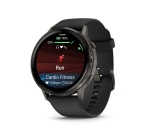 Montre connectée Garmin Venu 4 noir et gray - bracelet silicone noir - 45mm