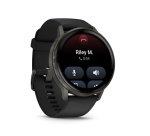 Montre connectée Garmin Venu 4 noir et gray - bracelet silicone noir - 45mm