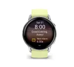 Montre connectée Garmin Venu 4 gris et silver - bracelet silicone jaune citron - 45mm