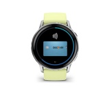 Montre connectée Garmin Venu 4 gris et silver - bracelet silicone jaune citron - 45mm