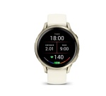 Montre connectée Garmin Venu 4 beige et lunar Gold - bracelet silicone ivoire - 41mm