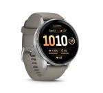 Montre connectée Garmin Venu 4 noir et silver - bracelet silicone gris - 45mm