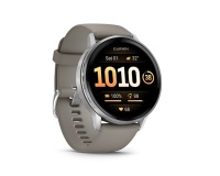 Montre connectée Garmin Venu 4 noir et silver - bracelet silicone gris - 45mm