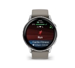 Montre connectée Garmin Venu 4 noir et silver - bracelet silicone gris - 45mm