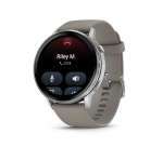 Montre connectée Garmin Venu 4 noir et silver - bracelet silicone gris - 45mm