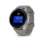 Montre connectée Garmin Venu 4 noir et silver - bracelet silicone gris - 45mm