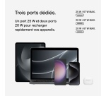 Chargeur pour téléphone mobile Belkin secteur 3 ports USB-C 67W, blanc.