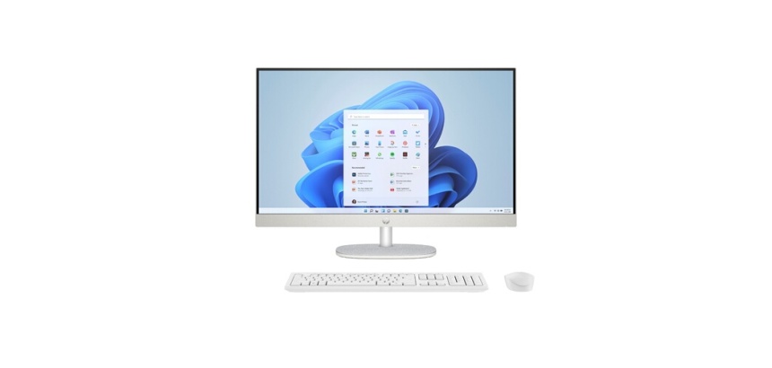 PC tout en un Hp 27-cr0067nf 27" AMD Ryzen 7 16 Go RAM 512 Go SSD Blanc coquillage