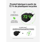 Chargeur pour téléphone mobile Belkin secteur USB-C 45W, avec câble d'un mètre USB-C vers USB-C inclus, noir.
